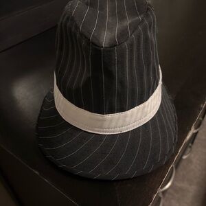 Black and White Pinstripe Bucket Hat